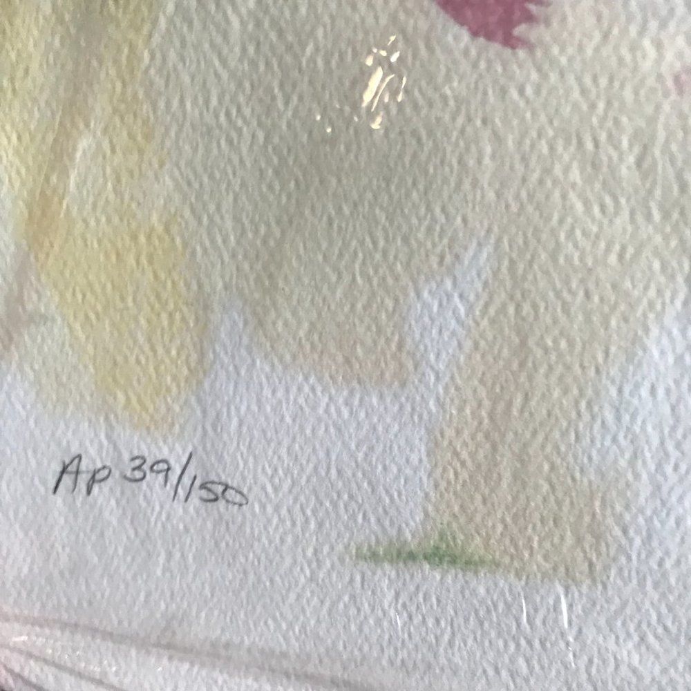 "Peonies in Position" by Tina Smith Seriolithograph Appraised at $350 - Picture 4 of 7